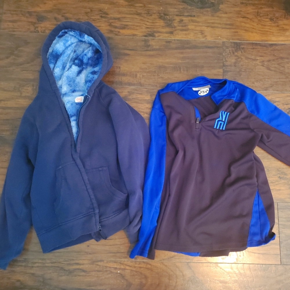 Jackets Hoodie outerwear zipper sweatshirt uniform navy Boombah Large 10 12 blue